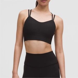 Black Strappy Sports Bra like a cloud lululemon size 4